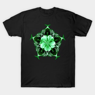 Unique Green Flower T-Shirt